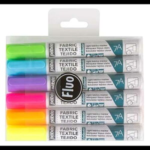 Pebeo 7A Light Set of 6 Fabric Markers, 1 mm, Sets
