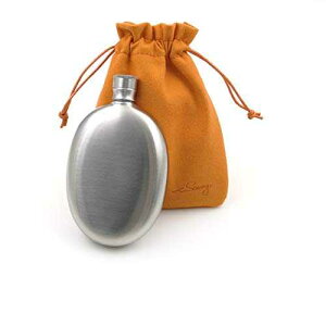 3IX̃I[otXRJ_[AIW̐ڒU[|[`t-YM608-1 iSavage 3oz Oval Flask Calender Finished with an Orange Bonded Leather Pouch-YM608-1