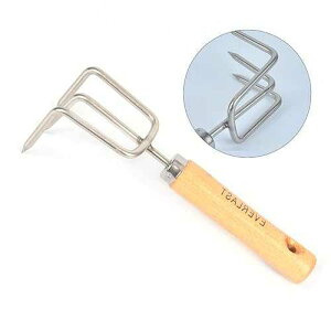 TOPBATHY 1 Pc ~j^XeX|F肵Obvؐnh͂ȒZ܌Fk^@K[fc[ TOPBATHY 1 Pc Mini Small Garden Stainless Steel Rake Firm Grip Wooden Handle Strong Short Claw Rake Cultiv