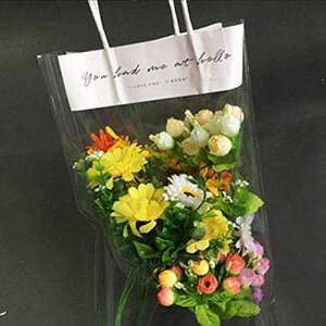 Develoo 15 NAt[u[PobO ԃMtgobO nht t[u[P ֗ȃobO v[gۑ ԉ̕pi Develoo 15PCS Clear Flower Bouquet Bags, Transparent F Gift B