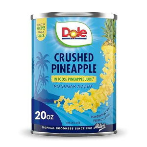 Dole Canned Fruit, Crushed Pineapple in 100% Pineapple Juice, Gluten Free, Pantry Staples, 20 Oz, Pack May Vary