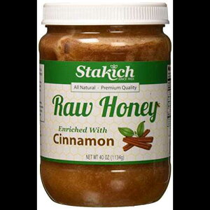 Stakich ViI - AHAM - 40 IX Stakich Cinnamon Enriched Raw Honey - Pure, Unprocessed, Unheated - 40 Ounce