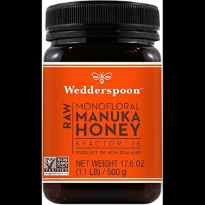 EF_[Xv[v~A}kJnj[AKt@N^[16A17.6IXAEۂĂȂ{̃j[W[hYIA炲܂ŒǐՉ\ Wedderspoon Raw Premium Manuka Honey, KFactor 1