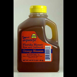 XC[gXNC[Y h߂ĂȂIW̉Ԃ̖I - t_̗{IƂA48IX Buzzn Bee Sweet Squeeze Raw and Unfiltered Orange Blossom Honey - From Floridas Beekeepers, 48 Ounce