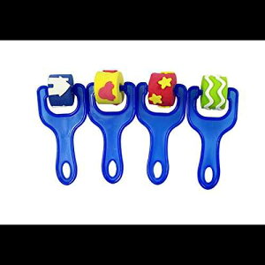 Ranvi wK ~jt[X|W yCguV NtguVZbg qp 8 _J[ Ranvi Early Learning Mini Flower Sponge ting Brushes Craft Brushes Set For Kids, 8 PCS, Random Color
