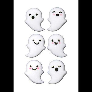 24Jbg nEB S[Xg ofB[Y lߍ킹 Hp fR[V gbp[ JbvP[L Lucks 24 Ct. Halloween Ghost Buddies Assortment Edible Sugar Decorations Toppers Cupcake
