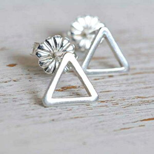 X^[OVo[  8mm I[vgCAO 􉽊w͗l jZbNX X[ X^bh sAX WG[ jƏp Avnis Sterling Silver Tiny 8mm Open Triangle Geometric Unisex Small Stu