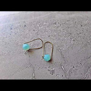 u[ A}]iCg _ t[v CO uY Curious Creations Blue Amazonite Modern Hoop Earrings Bronze