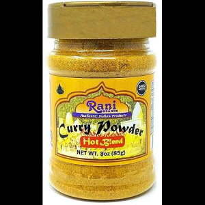 3オンス(1パック)、ペットジャー - ホット、ラニカレーパウダーホット(11スパイス本格インドブレンド)3オンス(85g)ペットジャー〜オールナチュラル 無塩 ビーガン 色なし グルテン対