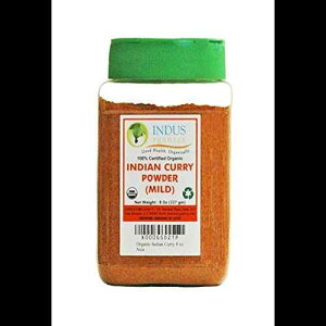 Indus Organics {iChJ[pE_[uh (}Ch)A8 IXW[ (3 pbN)AAv~AO[hA肽ăpbN Indus Organics Authentic Indian Curry Powder Blend (Mild), 8 Oz Jar (3 Pack),