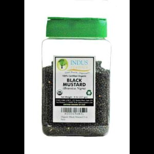 Indus Organics ubN}X^[hV[hA8IXrAv~AO[hAxAtbVpbN Indus Organics Black Mustard Seeds, 8 Oz Jar, Premium Grade, High Purity, Freshly Packed