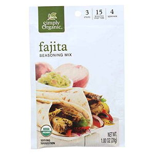 Simply Organic FajitaA~bNXAFI[KjbNA1IXpPbg (12pbN) (ȃoN}`pbN) Simply Organic Fajita, Seasoning Mix, Certified Organic, 1-Ounce Packets (Pack of 12) ( Value Bulk Mul