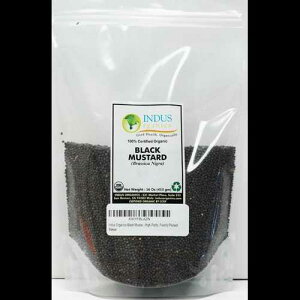 Indus Organics ubN }X^[h V[hA1 |h܁Av~A O[hAxAtbVpbN Indus Organics Black Mustard Seeds, 1 Lb bag, Premium Grade, High Purity, Freshly Packed