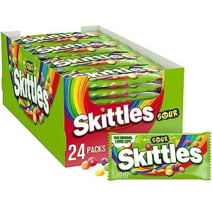 ???? ?? ?? ?? ?? ?? ??, 51g (24??) SKITTLES Sours Individually Wrapped Full Size Chewy Candy Packs, 24 Ct Bulk Box