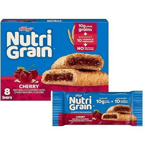 Nutri-Grain Breakfast Bars, Made with 10g Whole Grains, Snack Bars, Cherry, 10.4oz Box (8 Count) Nutri Grain Nutri-Grain Breakfast Bars, Made with 10g Whole Grains, Snack Bars, Cherry, 10.4oz Box (8 Count)