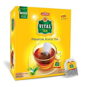 Vital Premium Black Tea Bags ? 100 Count (2g Each) ? Handpicked Kenyan Loose Leaf Blend ? Rich & Smooth Black Chai ? Double Chamber Tea Bags for Milk or Plain Tea ? Strong Aroma ? Vital tea bags 100 ct Eas