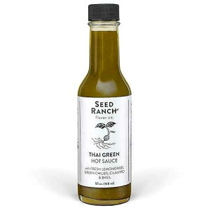 Seed Ranch Thai Green Hot Sauce, 5 Oz. - Mild-Medium Heat - Lemongrass, Green Chilies, Cilantro & Basil, Organic Gourmet Hot Sauce - Vegan, Non-GMO, Gluten-Free - Proteins, Rice Bowls, Salad Dressing Seed Ranch F