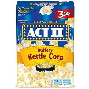 ACT IIAdqWp|bvR[Ao^[PgR[A2.75IX obOA3 Jbg ACT II, Microwave Popcorn, Buttery Kettle Corn, 2.75-oz. Bags, 3 Ct