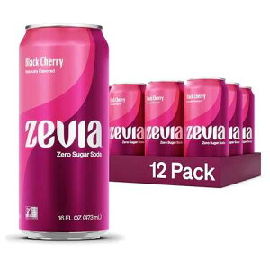 Zevia Zero Sugar Soda, Black Cherry, 16 oz Cans (12-Pack) ? Naturally Sweetened, Non-GMO Project Verified, Gluten-Free, Vegan Zevia Zero Sugar Soda, Black Cherry, 16 oz Cans (12-Pack) Naturally Sweetened, Non-GMO