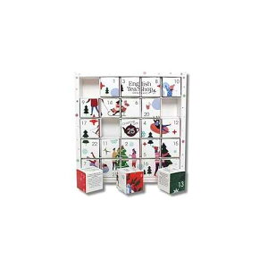 English Tea Shop Organic White Ornaments Advent Calendar Puzzle 25 Loose Leaf Tea Pyramid Bags