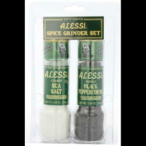 Alessi OC_[ZbgACƍӞ̎ (6 pbN) Alessi Grinder Set, Sea Salt and Black Peppercorns (Pack of 6)
