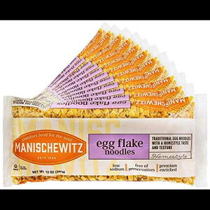 Manischewitz GbOt[NAv~AGb`hGbOk[hA12.0 IX (12 pbN) lpt@[tF Manischewitz Egg Flakes, Premium Enriched Egg Noodles, 12.0 OZ(Pack of 12) Square Shaped Farfel