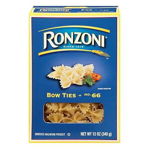 �����]�[�j ���l�N�^�C �����}�J���j ���`�q�g�݊��� 12 �I���X 3�p�b�N�B Ronzoni Bow Ties Enriched Macaroni Non GMO 12 Oz. Pack Of 3.