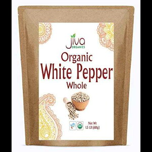 L@Ӟ̎ 1.5 |h oNobO - `qg݊AȊۂƌӞAOC_[lߑւp Jiva Organics Organic White Peppercorns Whole 1.5 Pound Bulk Bag - Non-GMO, Pure Whole Peppercorns for Grind