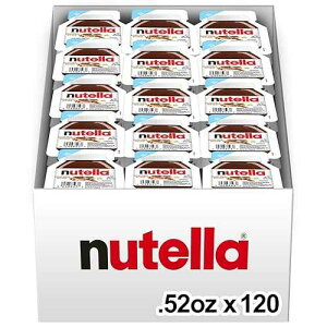 Nutella HpRRAw[[ibcXvbhA0.52 IX ~jJbvAoN 120 pbN Nutella Hazelnut Spread with Cocoa for Breakfast, 0.52 oz Mini Cups, Bulk 120 Pack