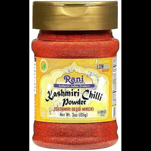 Rani Brand Authentic Indian Products Rani Kashmiri Chilli Powder (Deggi Mirch, Low Heat) Ground Indian Spice 85g PET Jar ~ All Natural Salt-Free Vegan Kosher Gluten Friendly Perfect for Deviled Eggs & Other Low Hea