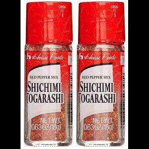 House Food Shichimi Togarashi (Mixed Japanese Red Pepper) / Red Pepper Seasoning with Sesames Seeds and Seaweed / 0.63 Oz (18g) / 2 Pack