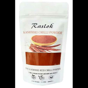 Raslok 100% sA JV~[ ` pE_[ 100gm - 3.52oz (fM ~`Aቷ) ҂CfBAXpCX Ch̋N `IœVR̃Ch XpCX uh Raslok 100% Pure Kashmiri Chilli Powder