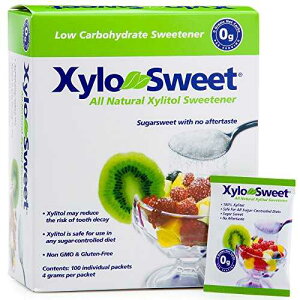 Xlear XyloSweet `qg݊LVg[Ö - VRÖ֕iA (100 pPbg) Xlear XyloSweet Non-GMO Xylitol Sweetener - Natural Sweetener Sugar Substitute, Granules (100 Packets )
