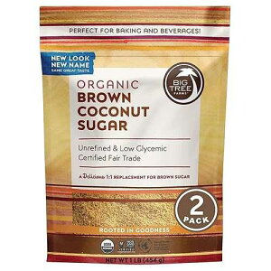 Big Tree Farms Organic Brown Coconut Sugar - Coconut Palm Sugar, Unrefined, Fine Crystals, Cane Sugar Replacement, Coconut Blossom Nectar, Vegan, Perfect for Baking - 2 Pound (Pack of 2)