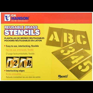 CH n\ CH n\ 10076 ^JC^[bLOXeV & ZbgA45 s[XA6 C` CH Hanson C.H. Hanson 10076 Brass Interlocking Stencil Letter & Number Set, 45 pieces, 6 inch