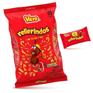 Vero Rellerindos - Tamarind Flavor Hard Candy (65 Units) - Authentic Mexican Candy, Individually Wrapped Hard Candy Pack Perfect for Parties, Pi atas, and Snacks