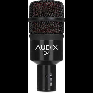 Audix D4 Hypercardioid Dynamic Instrument Microphone for Kick Drums, Toms, and Bass Instruments