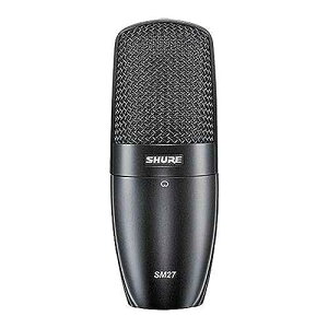 Shure SM27 Professional Large Diaphragm, Side-Address Cardioid Condenser Microphone for Stage or Studio with A32M ShureLock Swivel Adapter and Zippered Carrying Bag (SM27-SC)