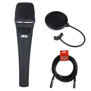 Heil Sound PR 35 nhwh _Ci~bN J[fBICh }CN (ubN) |bv tB^[ 20 tB[g XLR P[ut Heil Sound PR 35 Handheld Dynamic Cardioid Microphone (Black) with Pop Filter and 20' 