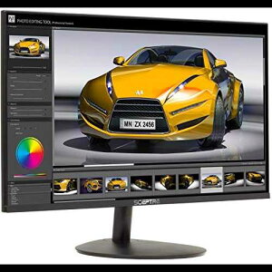Scepter E275W-19203R 27 C`^ 1080P LED j^[ 2X HDMI VGA Xs[J[A^bN ubN 2018 Sceptre E275W-19203R 27" Ultra Thin 1080P LED Monitor 2X HDMI VGA Build-In Speakers, Metallic Black 2018
