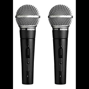 Shure SM58S Professional Vocal Microphone w/On/Off Switch (2 Pack), XLR