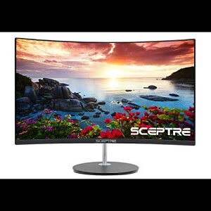 Scepter Ȗ 27 C` LED j^[ HDMI VGA ő 75Hz Xs[J[AGbWX }V ubN 2021 (C278W-1920RN) Sceptre Curved 27" LED Monitor HDMI VGA up to 75Hz Build-in Speakers, Edgeless Machine Black 2021 (C2