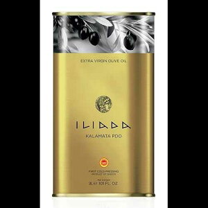 Iliada Kalamata PDO Extra Virgin Olive Oil First Cold Press Polyphenol Rich from Greece Single Region 100% Greek Chef's Favorite Single Variety Koroneiki, 3 Liters