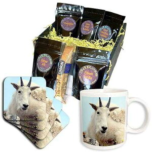 3dRose �A���p�C�� �S�[�g �R�[�q�[ �M�t�g �o�X�P�b�g�A�}���` 3dRose Alpine Goat Coffee Gift Basket, Multi
