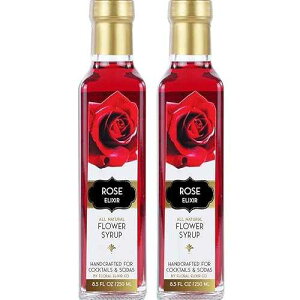 Floral Elixir Co. - All Natural Syrups for Cocktails & Sodas (2 x 8.5 oz) (Rose)