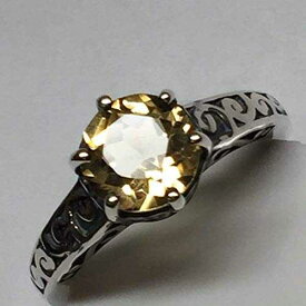 ナチュラル 1ct ゴールデン シトリン 925 ソリッド スターリング シルバー エンゲージメント リング サイズ 7.25 Natural Rocks by Kala Natural 1ct Golden Citrine 925 Solid Sterling Silver Engagement Ring Size 7.25