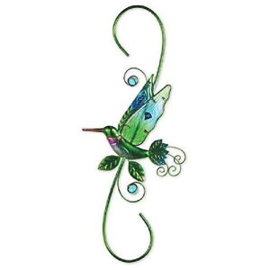 Sunset Vista Designs �n�~���O�o�[�h ���^���ƃK���X�̑����A���t�b�N�A18�C���` Sunset Vista Designs Hummingbird Metal and Glass Decorative Plant Hook, 18-Inch