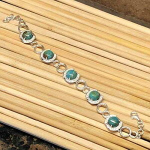 i` u[ nx ^[RCYAzCg Tt@CA 925 \bh X^[O Vo[ uXbg 7 1/2 C` Natural Rocks by Kala Natural Blue Mohave Turquoise, White Sapphire 925 Solid Sterling Si