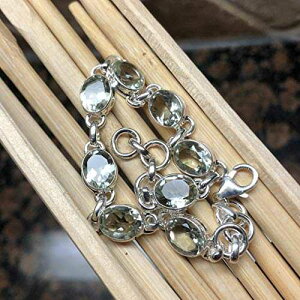 { 7ct O[ AWXg 925 \bh X^[O Vo[ uXbg 7 C` Natural Rocks by Kala Genuine 7ct Green Amethyst 925 Solid Sterling Silver Bracelets 7"