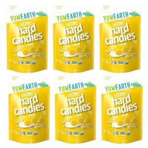 YumEarth Organic Lemon Drops - Lemon Flavored Natural Hard Candy, Fruit Candy for Kids - Allergy Friendly, Non GMO, Gluten Free, Vegan (6pk)